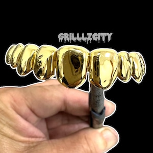 Custom solid Gold Grillz / 925 Silver Grillz , Permanent Cut / Deep Cut Grillz with free mold kit and shipping included / Fast turnaround image 4