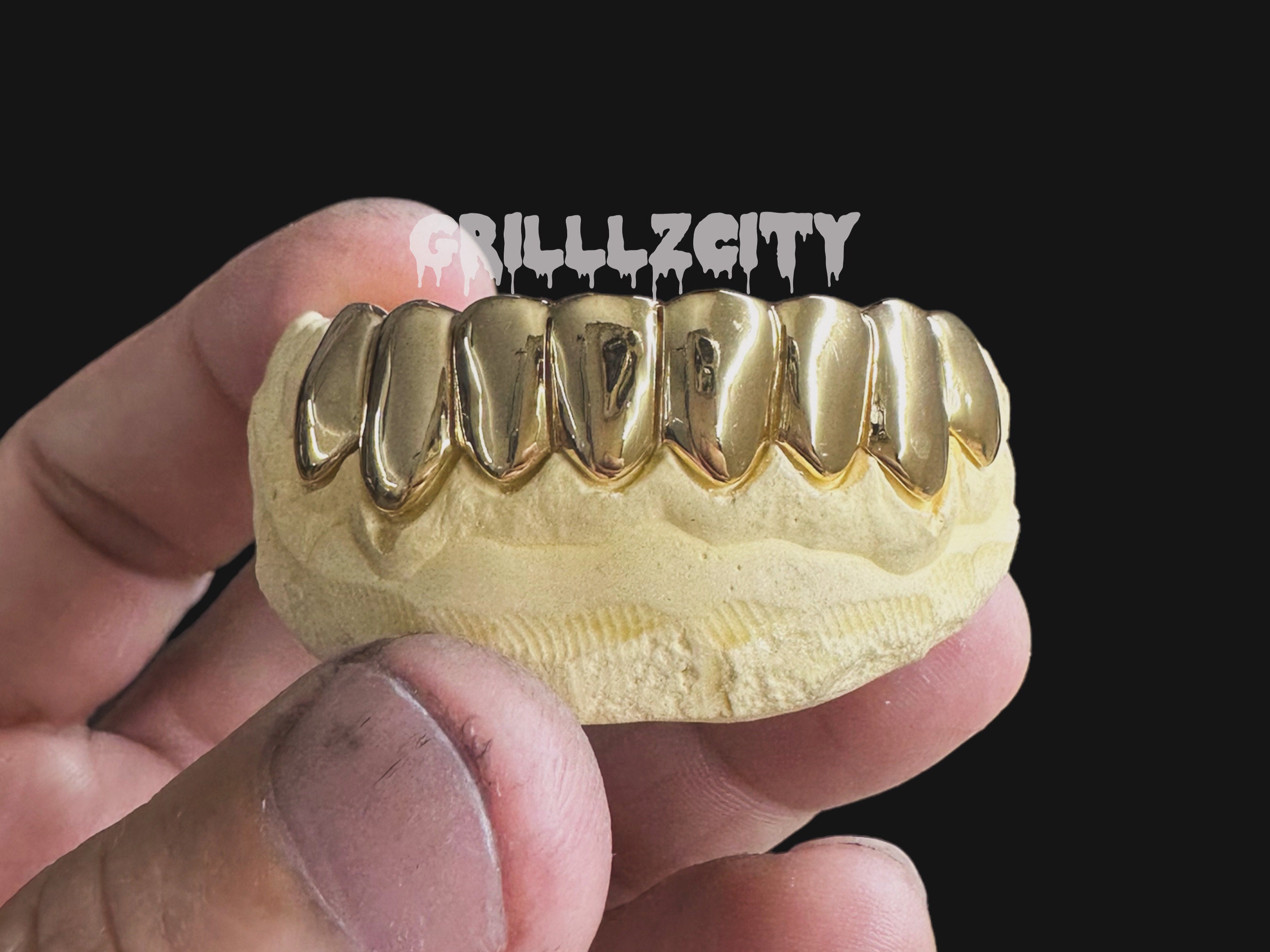 Custom Real Gold Teeth Permanent Grillz / 925 Silver Solif Permanent