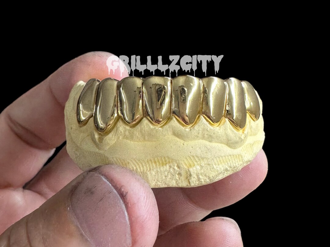 Custom Gold / 925 Silver Grillz , Permanent Cut Grillz With Free Mold