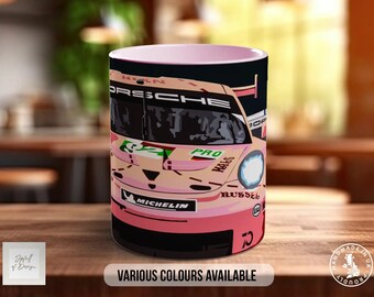 Porsche Pink Pig Mug, Car Lover Gift, Petrolhead Present, Dad Birthday Idea, Automotive Wall Art