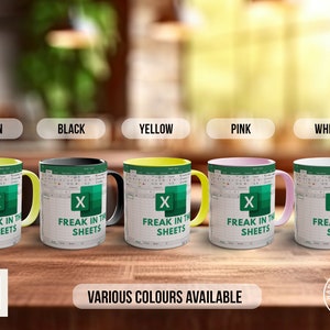 Freak In The Sheets Excel Inspired Coloured Mug Handmade To Order image 4
