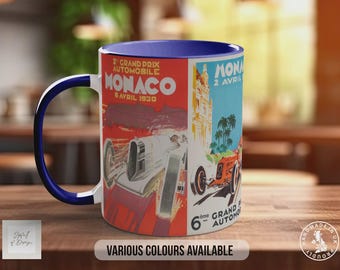 Monaco GP 1930s Mug, Car Lover Gift, Petrolhead Present, Dad Birthday Idea, Automotive Wall Art, Bone China Option
