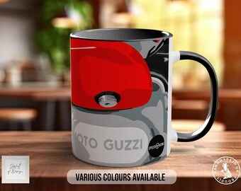Moto Guzzi Motorcycle Mug, Car Lover Gift, Petrolhead Present, Dad Birthday Idea, Automotive Wall Art