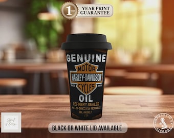 Harley-Davidson Oil Travel Mug – Retro Motorcycle Insulated Coffee Cup