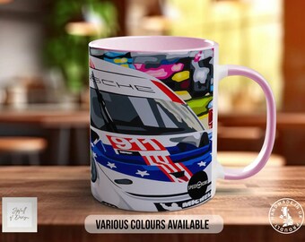 Porsche 911 RSR Sebring Mug, Car Lover Gift, Petrolhead Present, Dad Birthday Idea, Automotive Wall Art