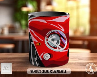 Ferrari 250 GTO Mug, Car Lover Gift, Petrolhead Present, Dad Birthday Idea, Automotive Wall Art, Bone China Option