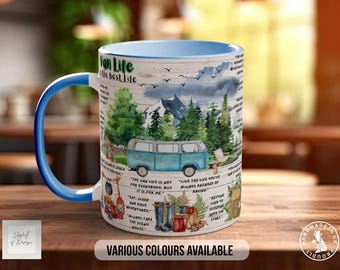 Van Life Camper Mug, Car Lover Gift, Petrolhead Present, Dad Birthday Idea, Automotive Wall Art, Bone China Option