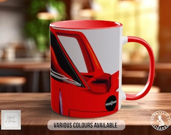 Ferrari F40 Mug, Car Lover Gift, Petrolhead Present, Dad Birthday Idea, Automotive Wall Art, Coloured Ceramic Cup