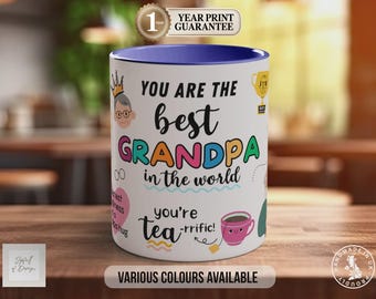 Colourful Grandpa Mug - Funny Quote, Durable Ceramic Gift