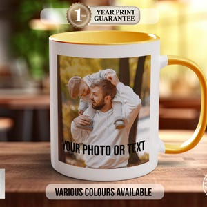 カスタムフォトマグ - パーソナライズされたテキスト - カラーまたはボーンチャイナのオプション