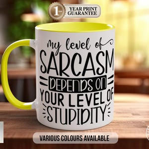 Sarcastic Coffee Mug: My Level of Sarcasm Depends