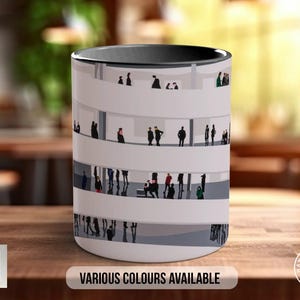 Guggenheim People Mug, Art Lover Gift, Illustrated Coffee Cup, Tea Drinker Present, Bone China Option