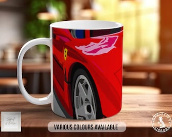 Ferrari F40 Bodywork Detail Mug, Car Lover Gift, Petrolhead Present, Dad Birthday Idea, Automotive Wall Art