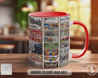 Route 66 Live to Ride Mug, Car Lover Gift, Petrolhead Present, Dad Birthday Idea, Automotive Wall Art