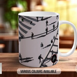 King's Cross People Mug, Art Lover Gift, Illustrated Coffee Cup, Tea Drinker Present, Bone China Option