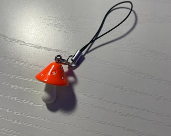 Orange Mushroom Phone Charm