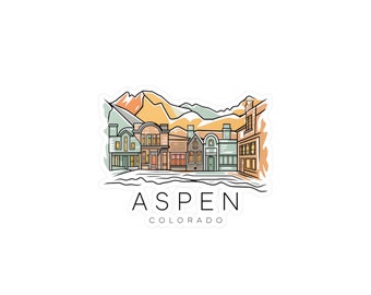 Aspen Colorado Sticker - Mountain Luxury & Alpine Charm - journal, laptop, water bottle, car decal