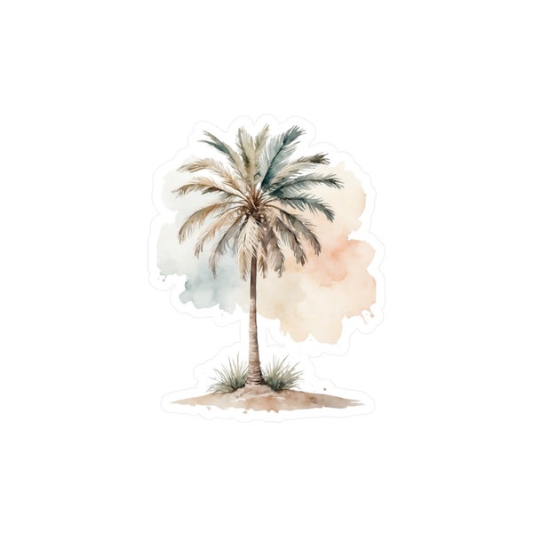 Watercolor Palm Tree Sticker | Kiss-Cut Sticker | Tropical Vibes | Beach Lover | Summer Vacation