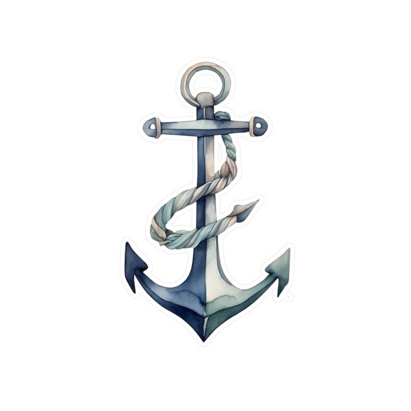 Watercolor Anchor Sticker | Kiss-Cut Sticker | Nautical Decor | Sailor Gift | Symbol of Strength