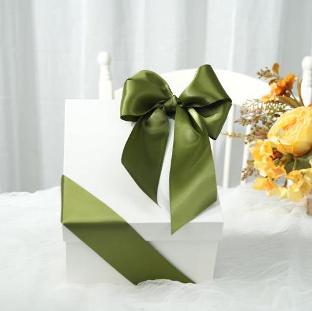 Green Ribbon for Gift Wrapping Moss Green Satin Ribbon 2 Inch Dark ...