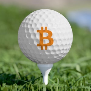 Bitcoin Golf Balls, Crypto Currency Golf Balls, Set of 6 Balls, Golf Accessories, Golf Gifts, Bitcoin Gift, Outdoor Sports, Crypto Gift