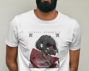 Bitcoin Satoshi Anime T-Shirt Bitcoin Apparel, Satoshi Shirt, Bitcoin Shirt Crypto Gift, Bitcoin Lover, Bitcoin Gift, Crypto Shirt, BTC Gift