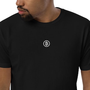 Embroidered Bitcoin T-Shirt: Fitted Unisex BTC Apparel