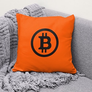 Bitcoin Pillow, Bitcoin Gift For Trader, Crypto Gift, Soft Cushy BTC Pillow, BTC Present, Housewarming Gift, Crypto Merch, Bitcoin Merch