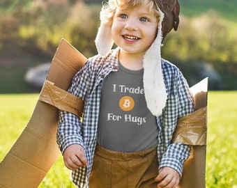 I Trade Bitcoin For Hugs Toddler T-shirt, Kids Bitcoin T-shirt, Crypto Shirt For Kids, Satoshi Shirt, Bitcoin Apparel, Bitcoin Merch