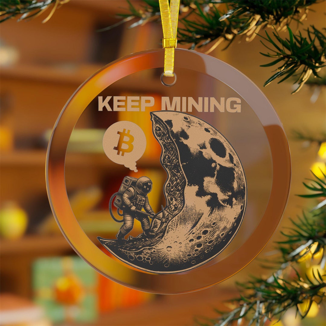 ビットコインガラスオーナメント、マイナーのためのお祝いのホリデーデコレーション、暗号通貨クリスマスツリーデコレーション、BTCギフト、暗号通貨ストッキング詰め物、  - Etsy 日本