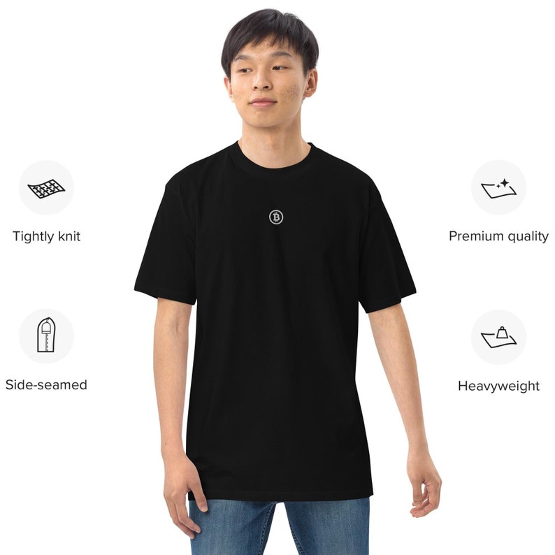 Bitcoin Logo Saylor Style Men’s premium heavyweight tee