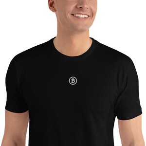 Bitcoin Shirt Saylor Style Embroidered, Fitted Unisex T-shirt, Best Gift For Bitcoin Fan, Best Gift For Him