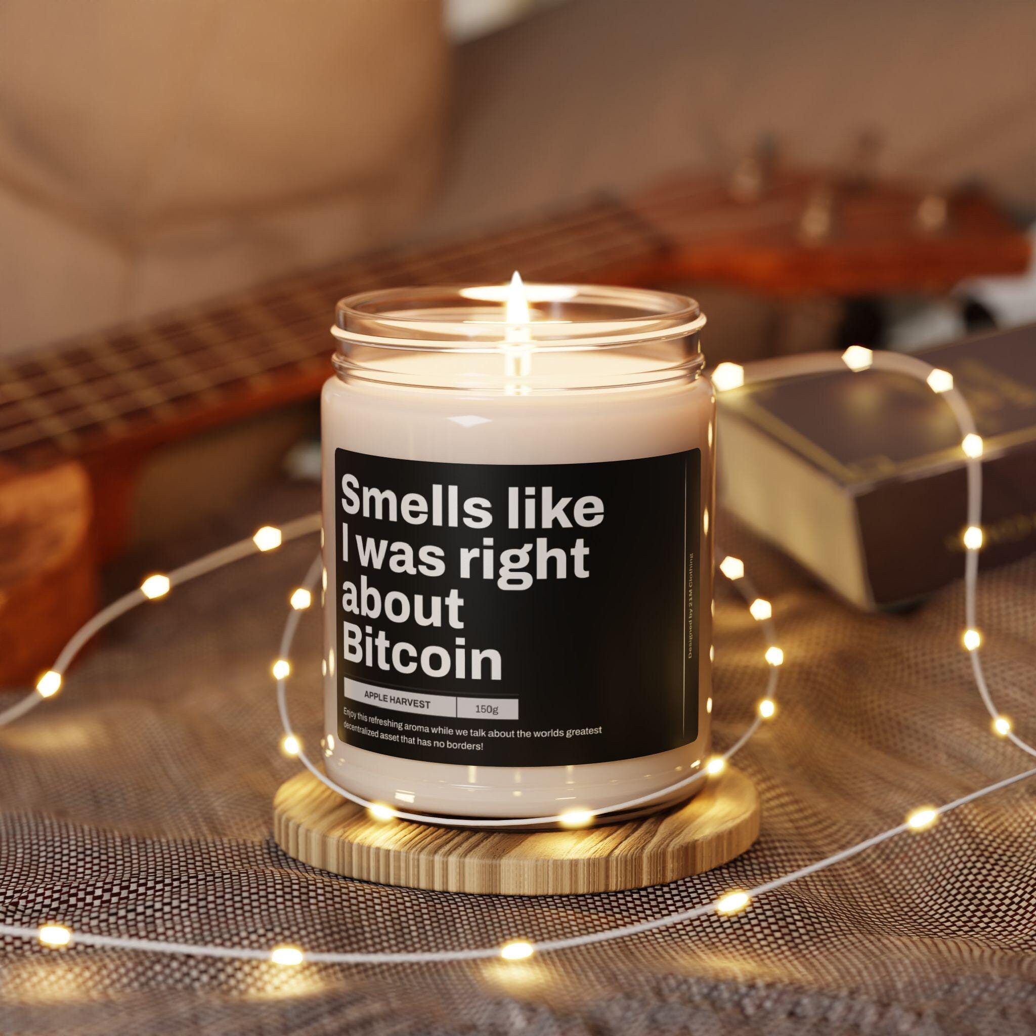 Bitcoin Scented Soy Candle, Funny Crypto Gift - Etsy