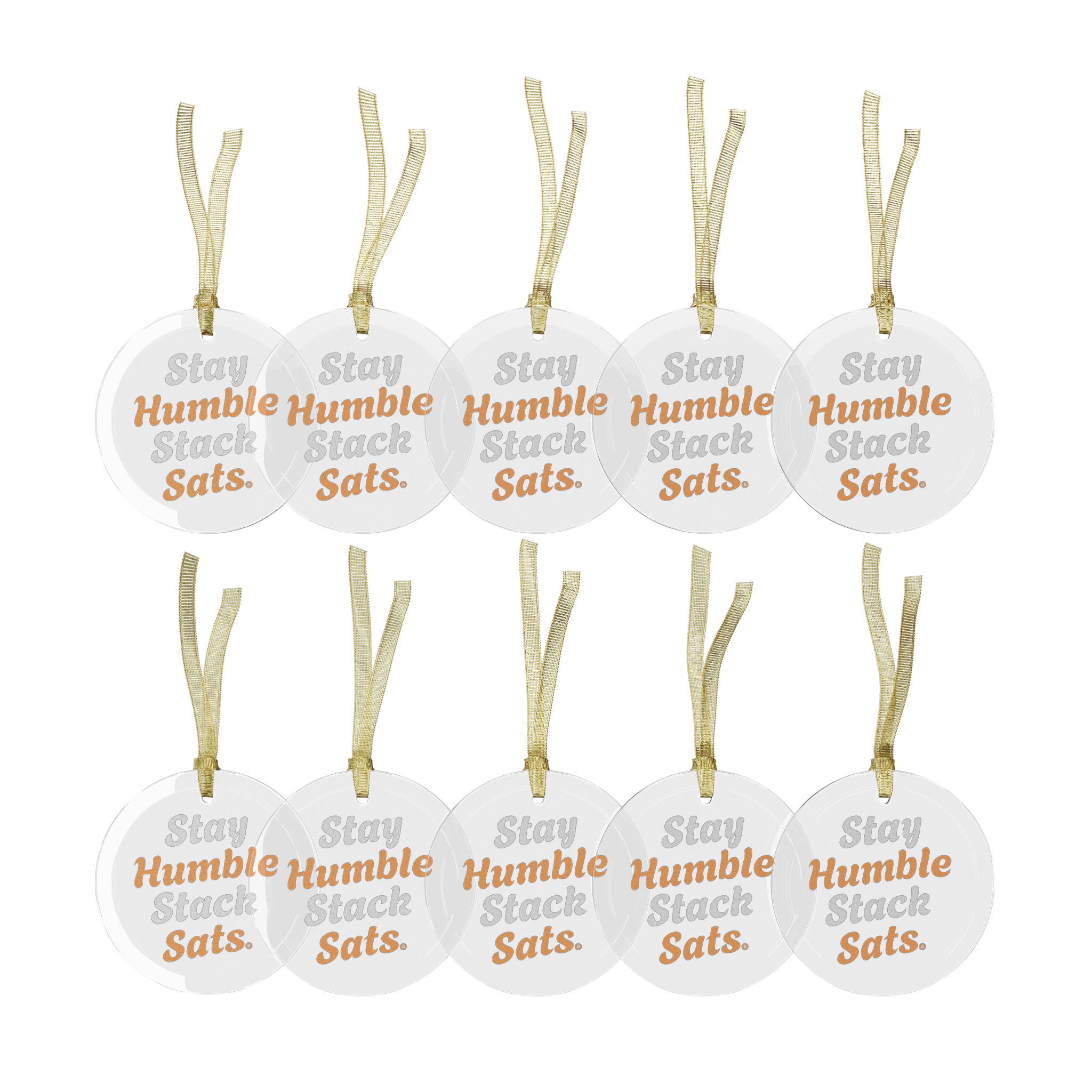 ビットコインガラスオーナメント、暗号通貨クリスマスデコレーション、Stay Humble Stacks  Sats、お祭りホリデーデコレーション、暗号通貨ギフト、BTCオーナメント、