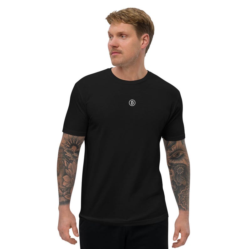 Bitcoin Shirt Saylor Style Embroidered, Fitted Unisex T-shirt, Best Gift For Bitcoin Fan, Best Gift For Him