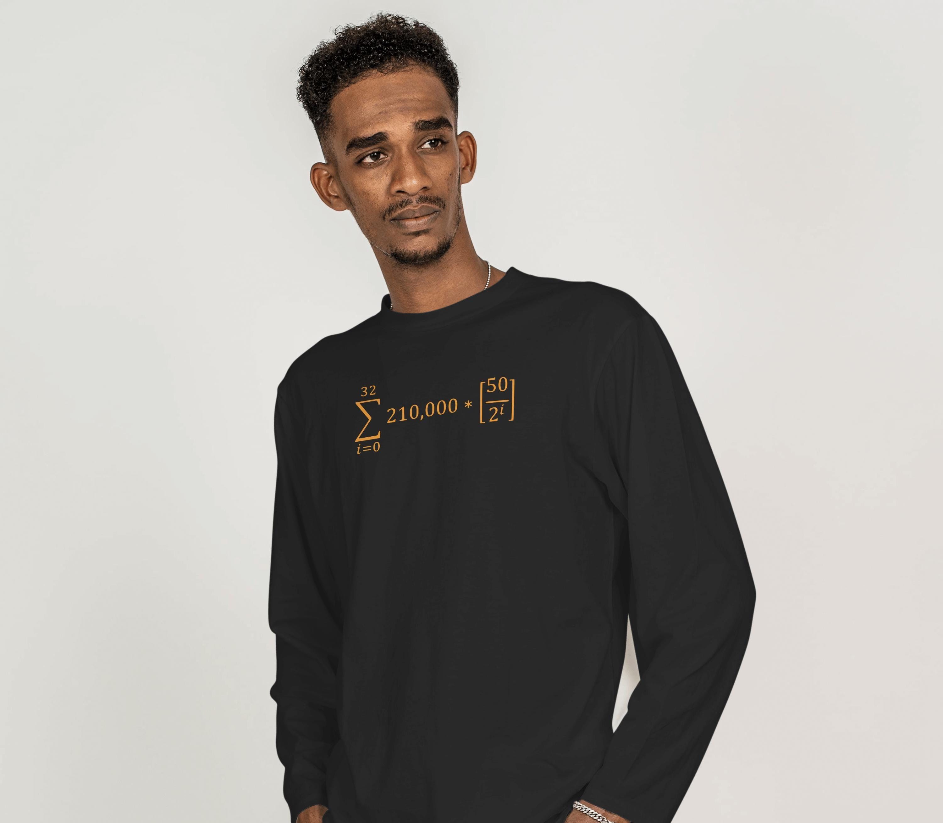 ビットコイン半減期方程式長袖Tシャツ：暗号通貨愛好家へのギフト