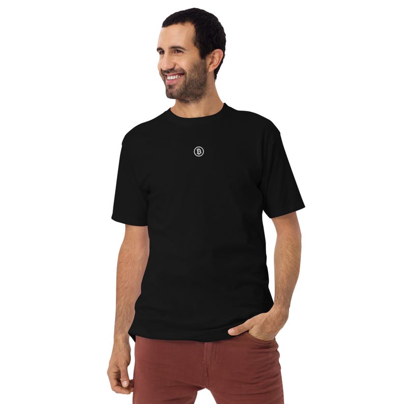 Bitcoin Logo Saylor Style Men’s premium heavyweight tee