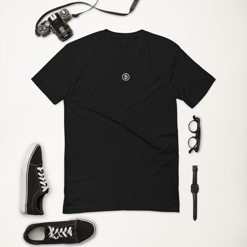 Bitcoin Shirt Saylor Style Embroidered, Fitted Unisex T-shirt, Best Gift For Bitcoin Fan, Best Gift For Him