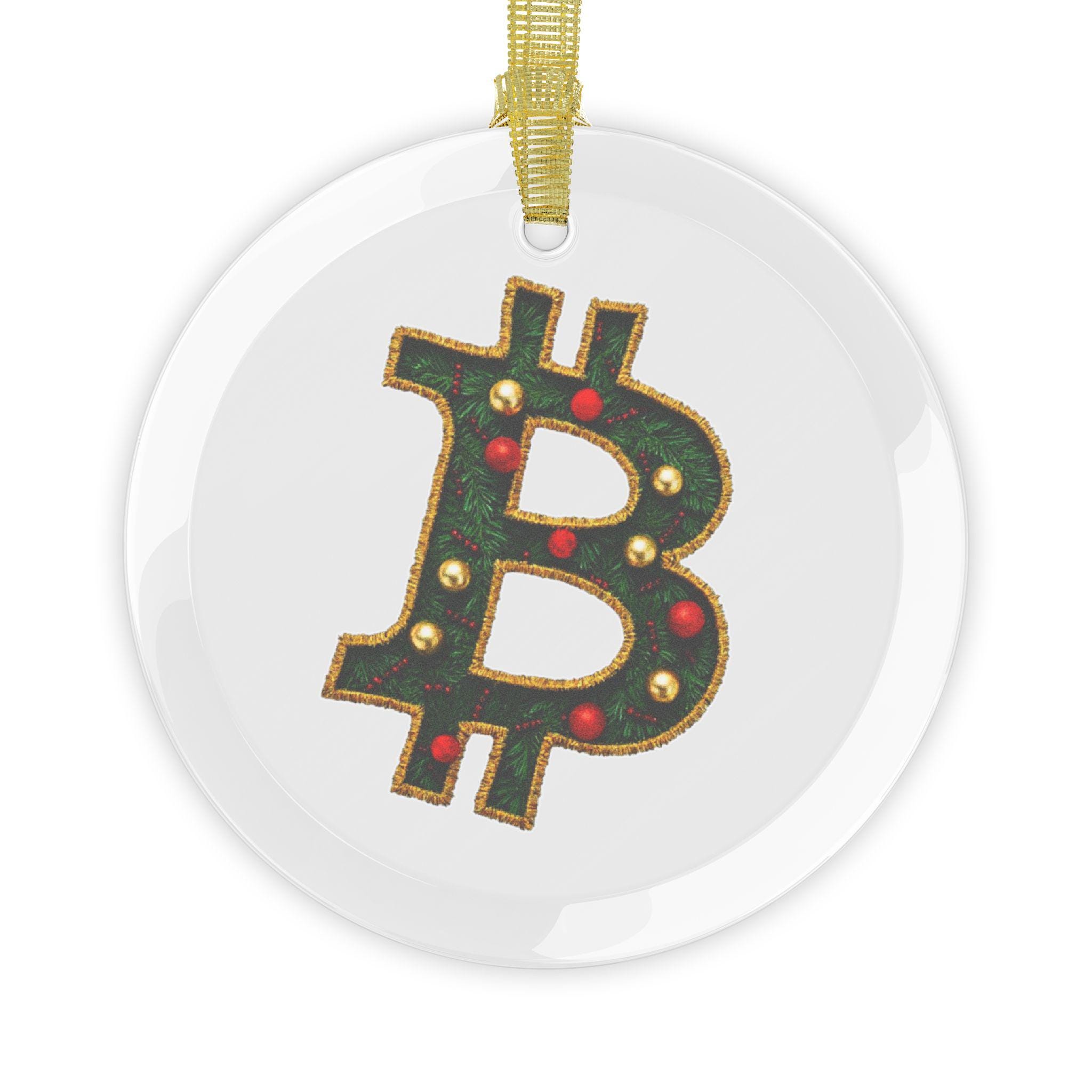 ビットコインホリデーガラスオーナメント、暗号通貨クリスマスツリーデコレーション - Etsy 日本