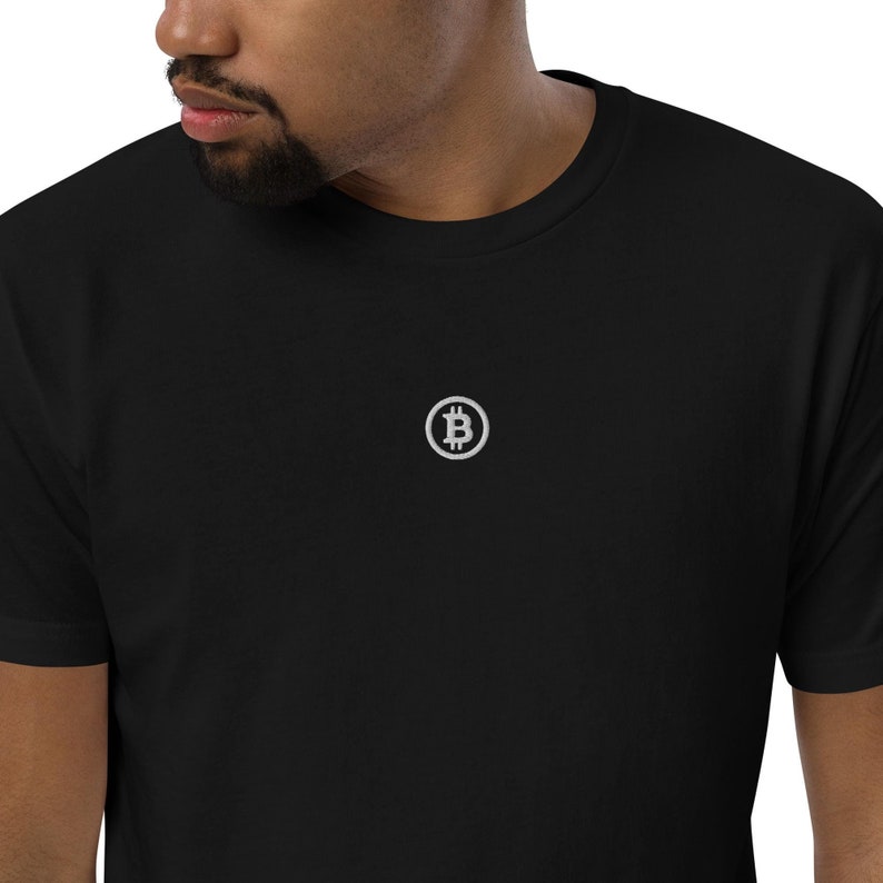 Bitcoin Shirt Saylor Style Embroidered, Fitted Unisex T-shirt, Best Gift For Bitcoin Fan, Best Gift For Him