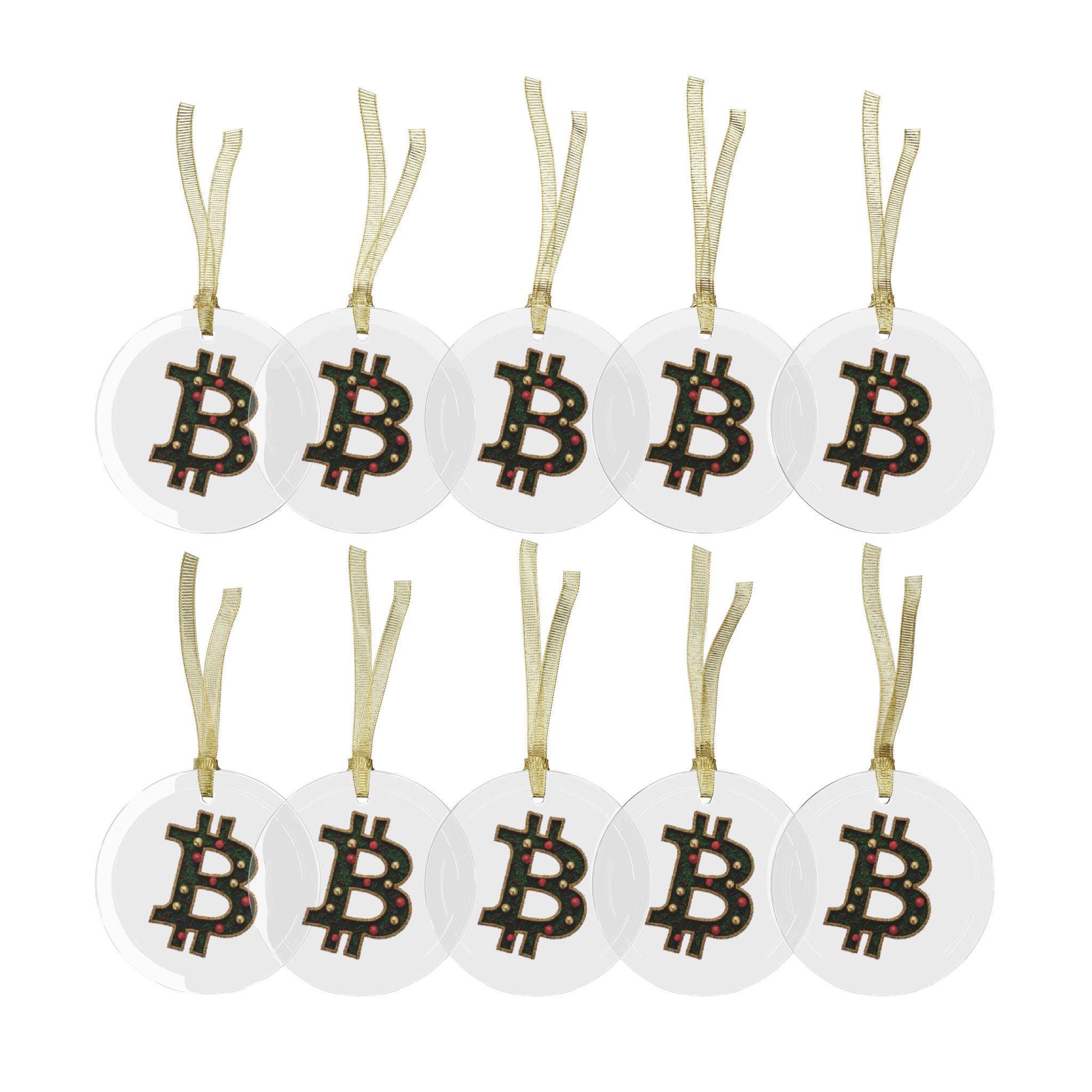 ビットコインホリデーガラスオーナメント、暗号通貨クリスマスツリーデコレーション - Etsy 日本
