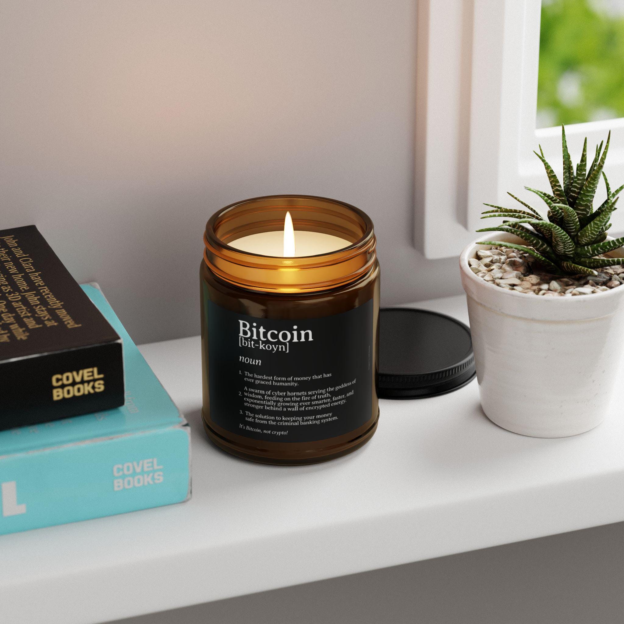 Bitcoin Definition Soy Candle, Amber Jar, Christmas Gift - Etsy