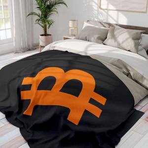 Bitcoin Fleece Blanket - Comfortable Cozy Soft Throw, Cryptocurrency Gift, Winter Warmth Home Decor, Arctic Blanket, Gift For Bitcoin Fan