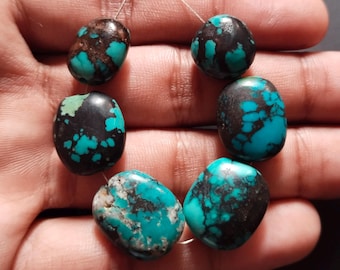 Natural Tibetan Turquoise Oval Bead: Tumble Stone, 25/20/10mm - Etsy