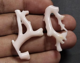 Ramo di corallo bianco rosa naturale - Pietra preziosa giapponese per la creazione di gioielli