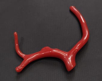 Vintage Italian Red Coral Branch: Natural Gemstone for Jewelry Making