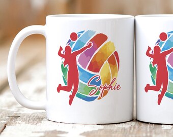 Personalized mug gift for volleyball player - coffee mug customizable with name for volleyball player