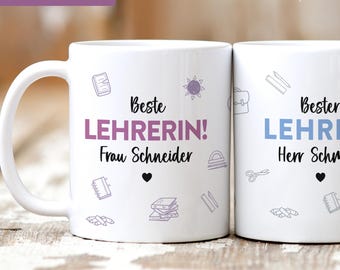 Personalized Teacher Gift Mug with Name | Farewell Gift for Teachers | Thank You Mug for Teachers