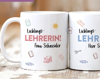 Favorite teacher teacher gift personalized mug with name | Farewell gift teacher teacher mug with name | Gift teacher mug