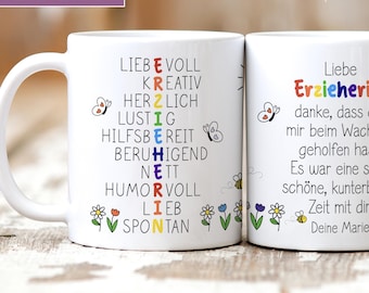 Tazza per maestra d'asilo - Regalo di commiato | Tazza personalizzata regalo per maestra d'asilo | Tazza di ringraziamento per maestra d'asilo - Regalo di commiato per maestra d'asilo